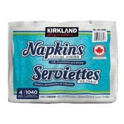 Kirkland Signature White Napkins 6x6" 660's