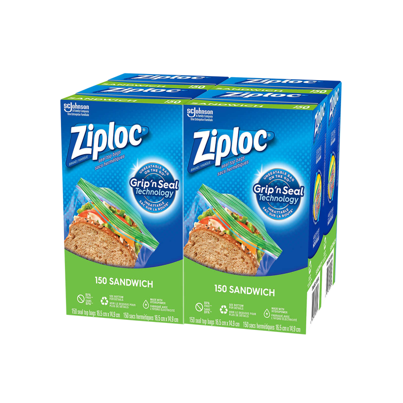 Ziploc Sanwich Bags 600's (4 x 150's)
